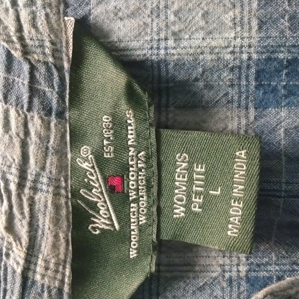 Woolrich Blue Plaid Cotton Women's Blouse - Picture 3 of 7